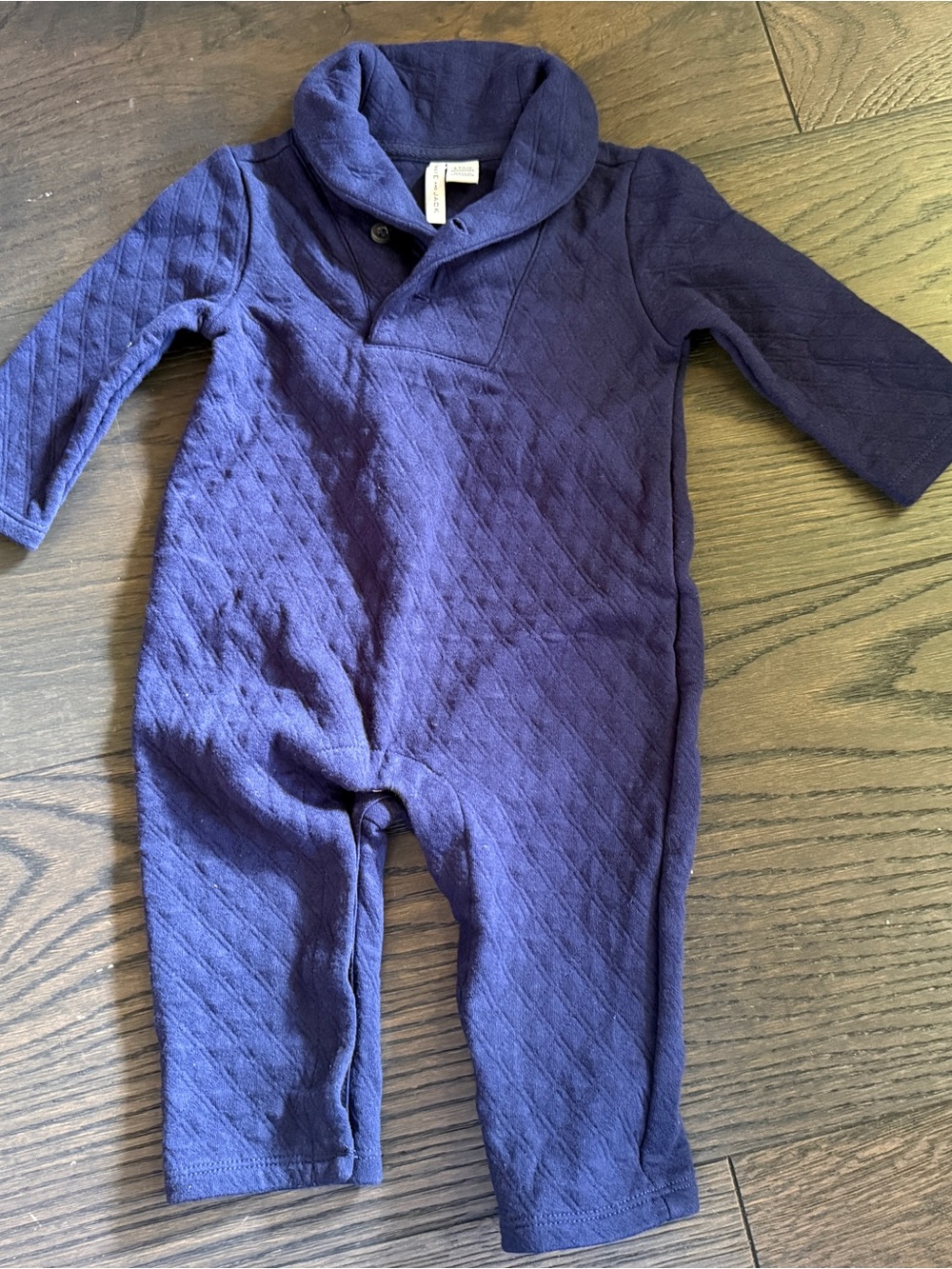 Janie and Jack Kids Quilted Navy One-Piece Romper